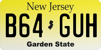 NJ license plate B64GUH