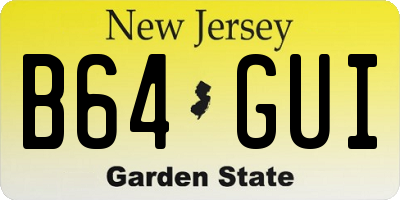 NJ license plate B64GUI
