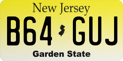 NJ license plate B64GUJ