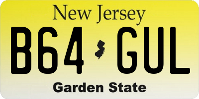 NJ license plate B64GUL