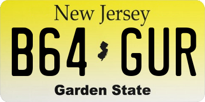 NJ license plate B64GUR