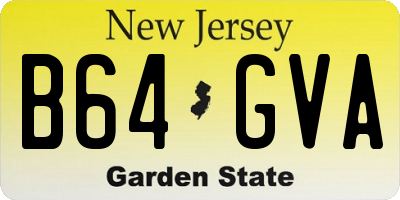 NJ license plate B64GVA