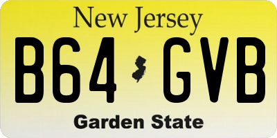 NJ license plate B64GVB