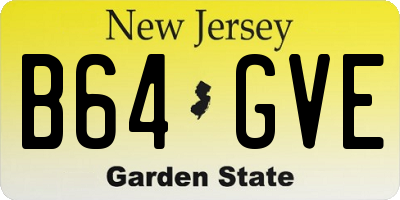 NJ license plate B64GVE