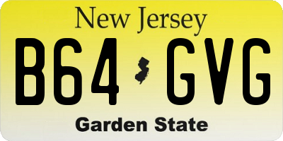 NJ license plate B64GVG