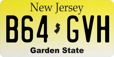 NJ license plate B64GVH