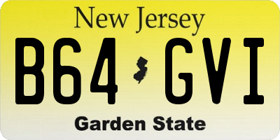 NJ license plate B64GVI
