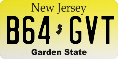 NJ license plate B64GVT