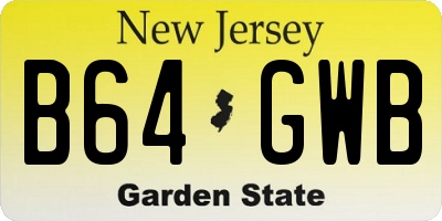 NJ license plate B64GWB