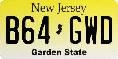 NJ license plate B64GWD