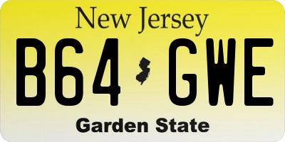 NJ license plate B64GWE