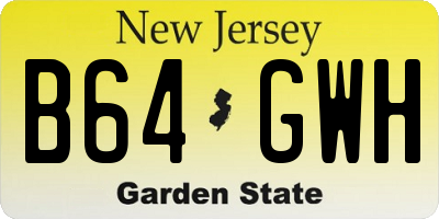 NJ license plate B64GWH