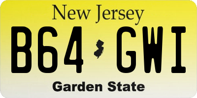 NJ license plate B64GWI