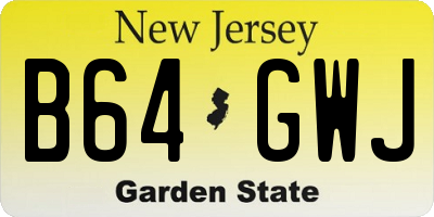 NJ license plate B64GWJ