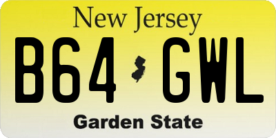 NJ license plate B64GWL