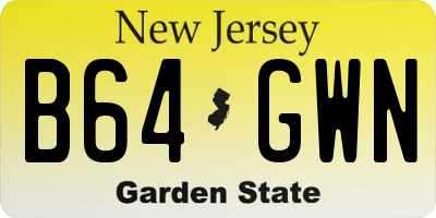 NJ license plate B64GWN