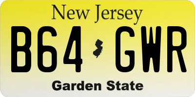 NJ license plate B64GWR