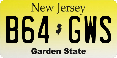 NJ license plate B64GWS