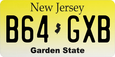 NJ license plate B64GXB