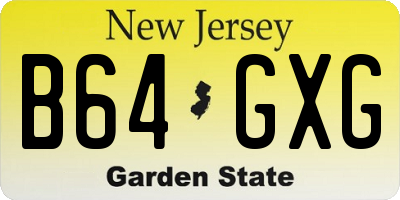 NJ license plate B64GXG