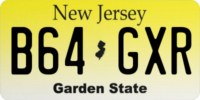 NJ license plate B64GXR