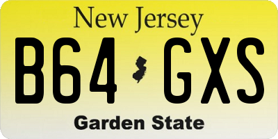NJ license plate B64GXS