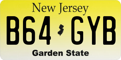 NJ license plate B64GYB