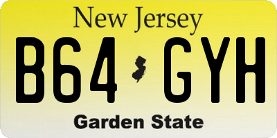 NJ license plate B64GYH