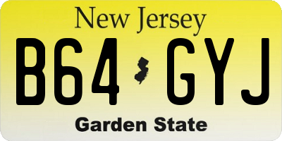 NJ license plate B64GYJ