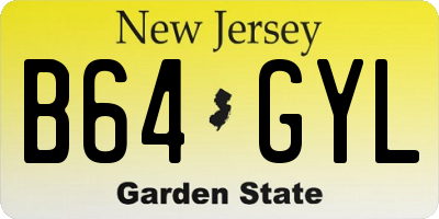 NJ license plate B64GYL