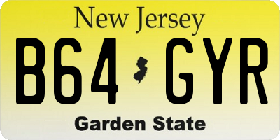 NJ license plate B64GYR