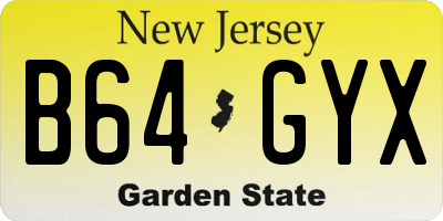 NJ license plate B64GYX