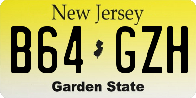 NJ license plate B64GZH