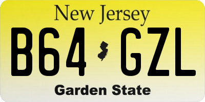 NJ license plate B64GZL
