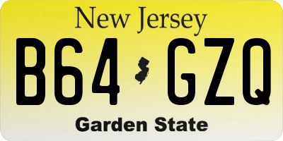NJ license plate B64GZQ