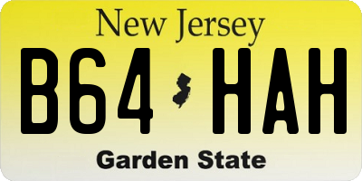NJ license plate B64HAH