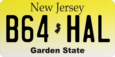 NJ license plate B64HAL