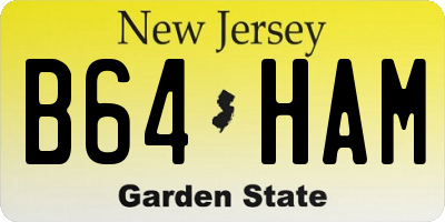 NJ license plate B64HAM