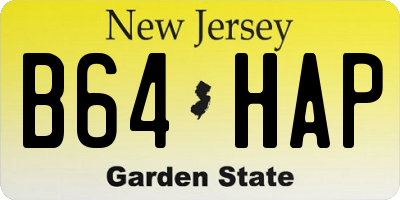 NJ license plate B64HAP