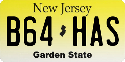NJ license plate B64HAS