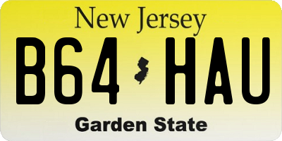 NJ license plate B64HAU