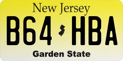 NJ license plate B64HBA
