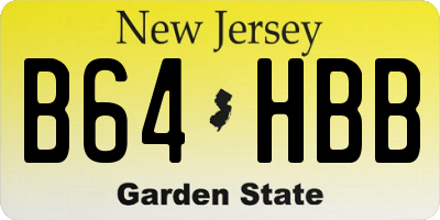 NJ license plate B64HBB