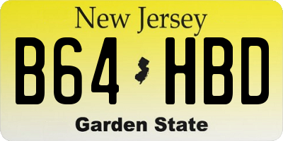 NJ license plate B64HBD