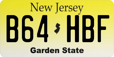 NJ license plate B64HBF