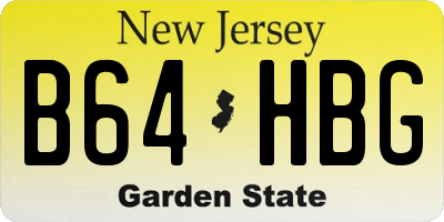 NJ license plate B64HBG