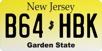 NJ license plate B64HBK