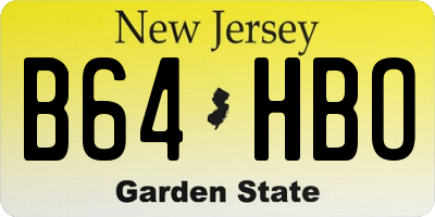 NJ license plate B64HBO