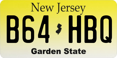 NJ license plate B64HBQ
