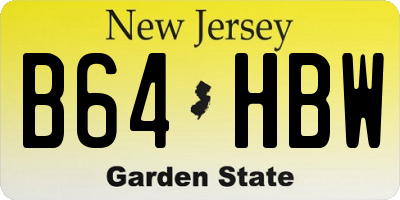 NJ license plate B64HBW